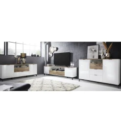 Stolik pod TV CASABLANCA 180 cm biały Z Dodatkiem Klon Pero
