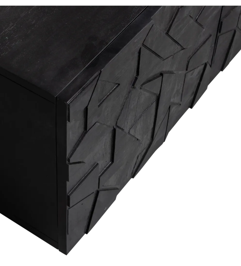 Stolik pod TV COUNTER 160 cm drewno mango czarna