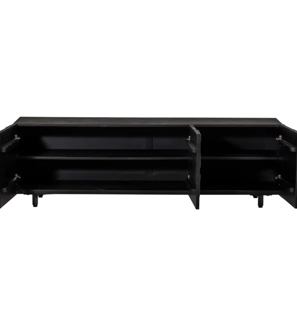 Stolik pod TV COUNTER 160 cm drewno mango czarna