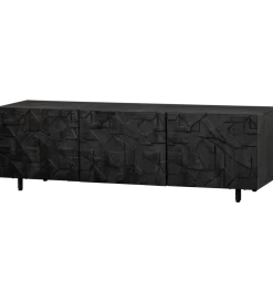 Stolik pod TV COUNTER 160 cm drewno mango czarna