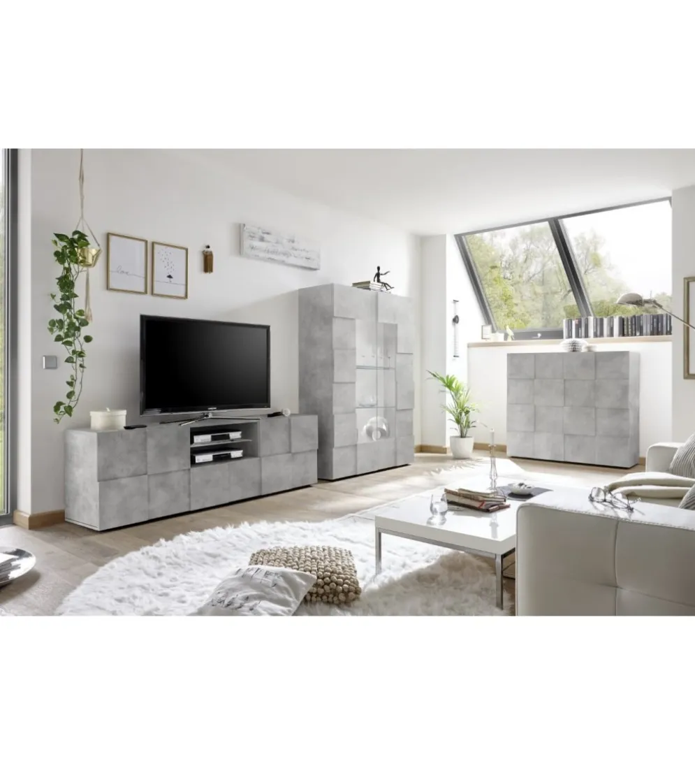 Stolik pod TV DAMA 181 cm w optyce betonu