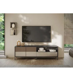Stolik pod TV EVEREST 206 cm brązowo beżowy