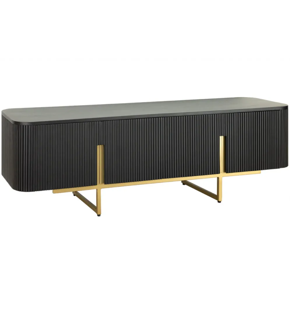 Stolik pod TV GATSBY 160 cm drewno mango czarna