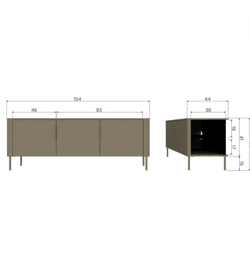 Stolik pod TV GUNNAR 154 cm drewno sosny szary