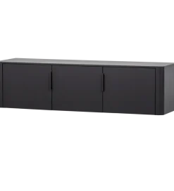Stolik pod TV GUNNAR 154 cm drewno sosny czarny mat