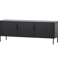 Stolik pod TV GUNNAR 154 cm drewno sosny czarny mat