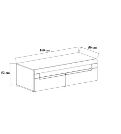 Stolik pod Tv HEKTOR WM 160 cm antracytowy