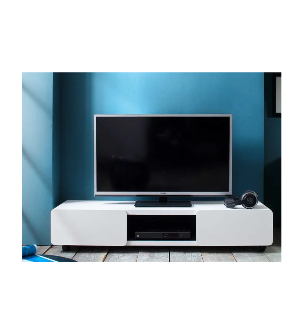 Stolik pod TV JEFF III 140 cm biało czarny