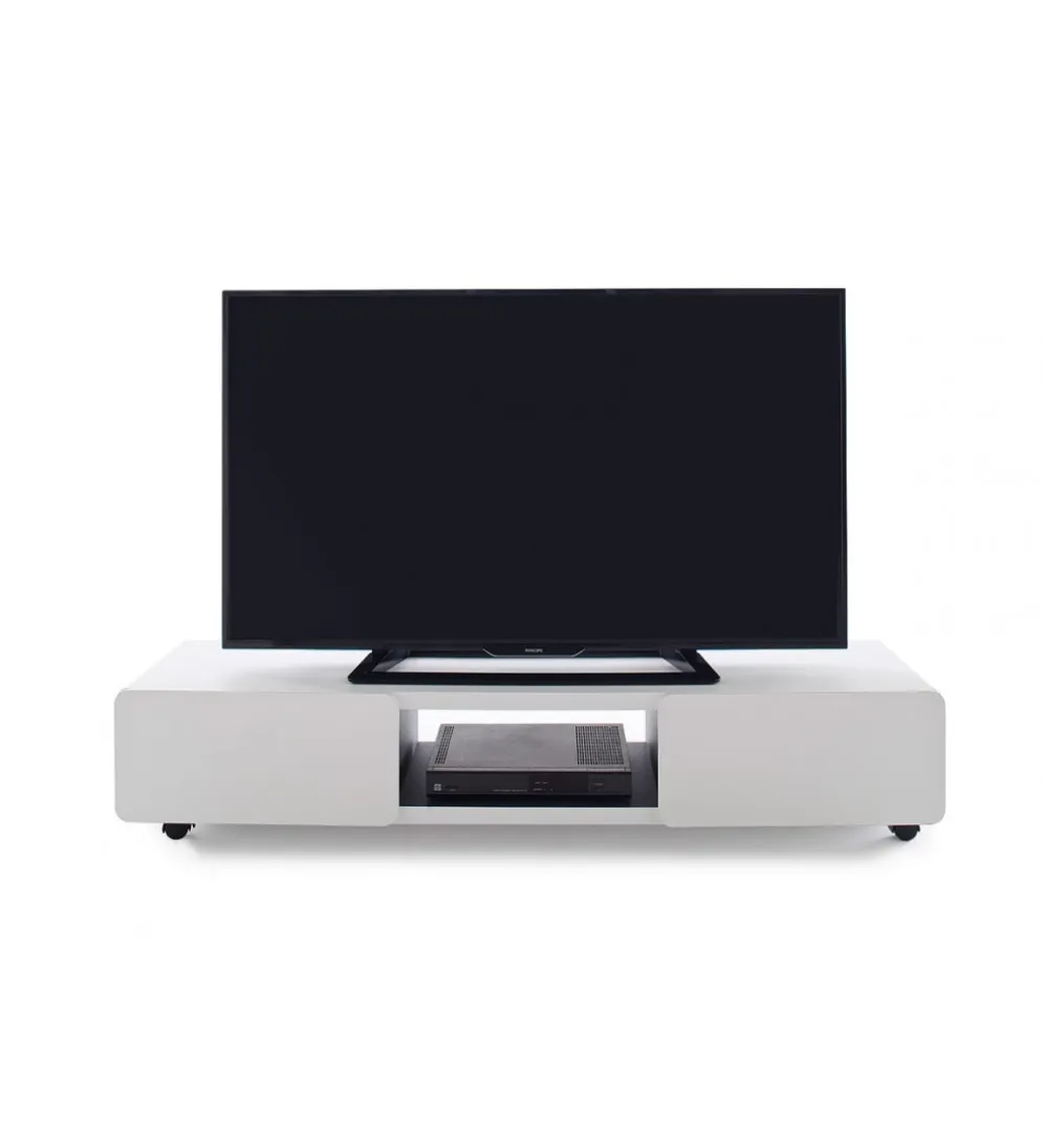 Stolik pod TV JEFF III 140 cm biało czarny