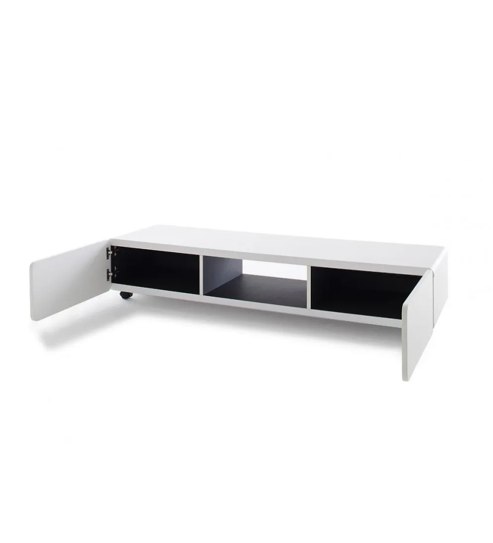 Stolik pod TV JEFF III 140 cm biało czarny