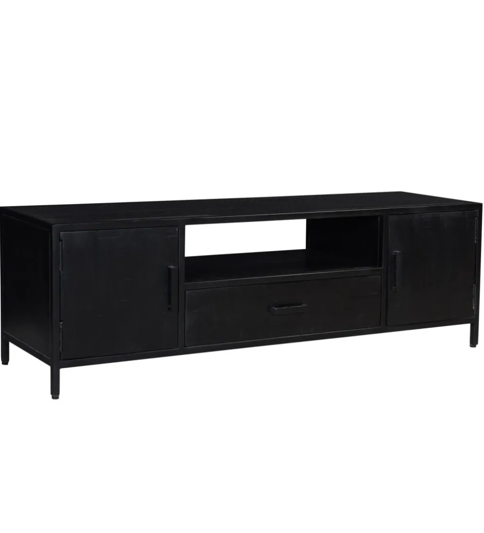 Stolik pod TV KALA 180 cm drewno mango czarna