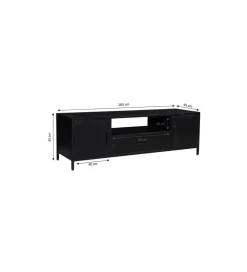 Stolik pod TV KALIA 160 cm czarny
