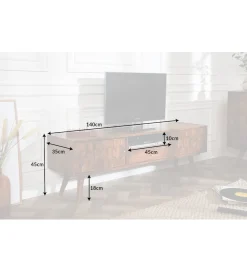 Stolik pod TV Komodo Mystic Living 140 cm drewno sheesham