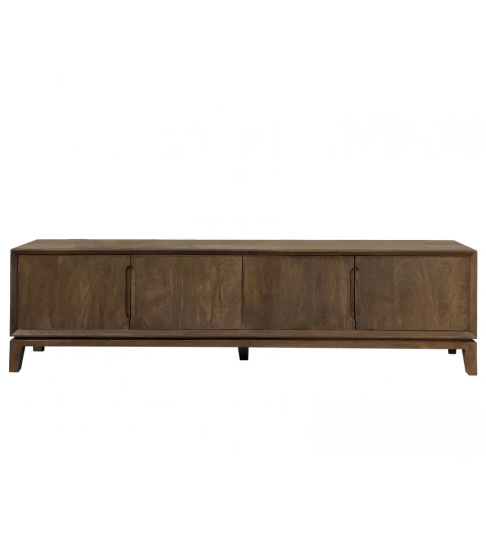Stolik pod TV KORTE 210 cm drewno mango brąz