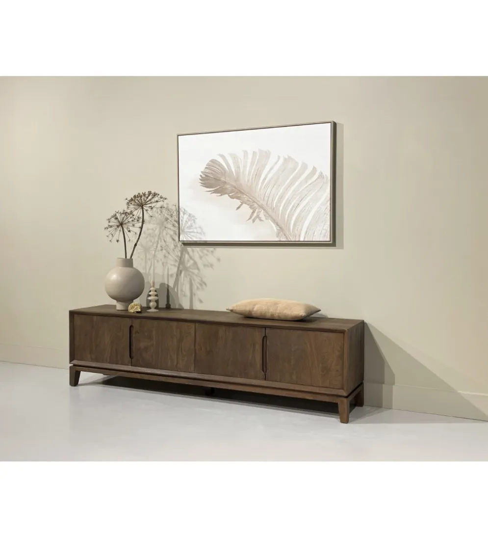 Stolik pod TV KORTE 210 cm drewno mango brąz