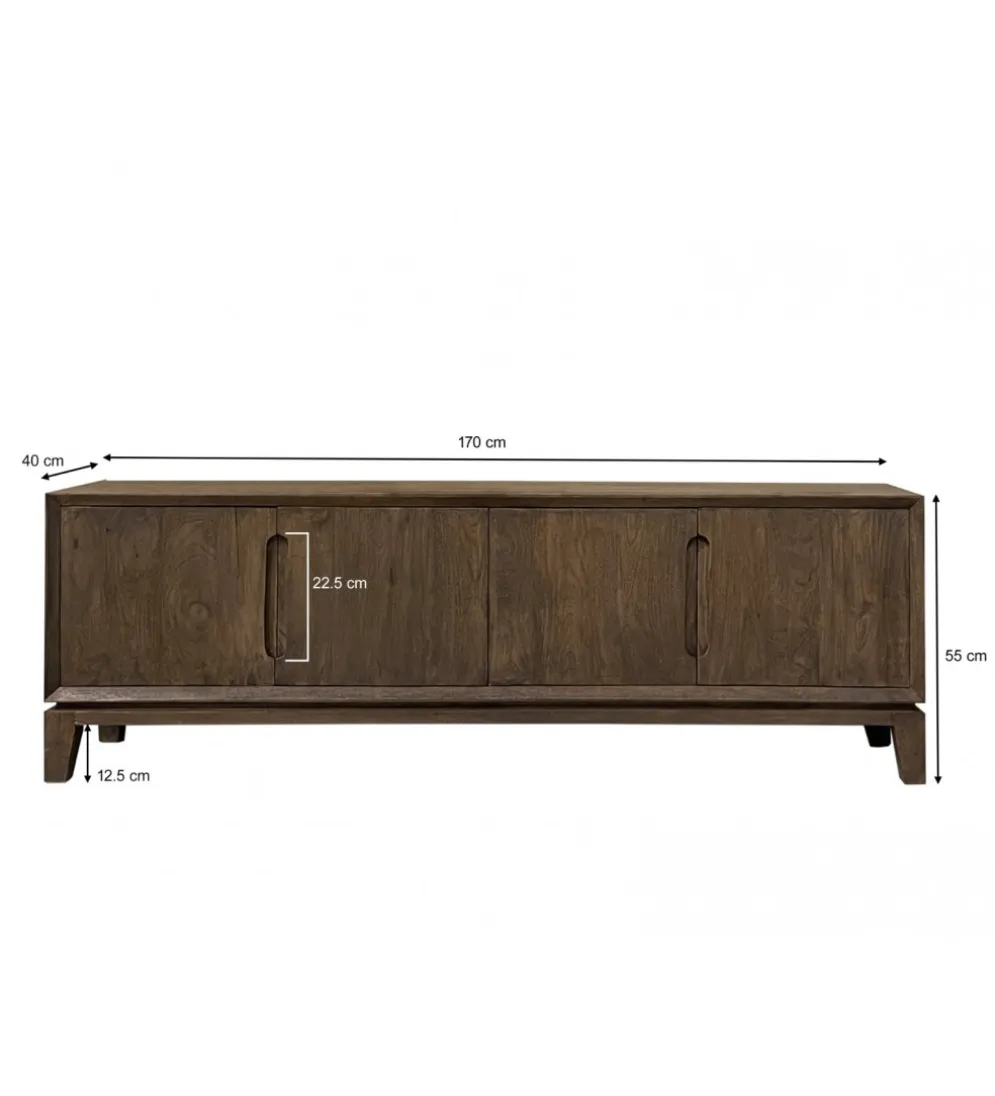 Stolik pod TV KORTE 170 cm drewno mango brąz