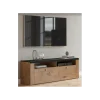 Stolik pod TV LARONA 140 cm o wybarwieniu dąb lefkas z kolorem touchwood