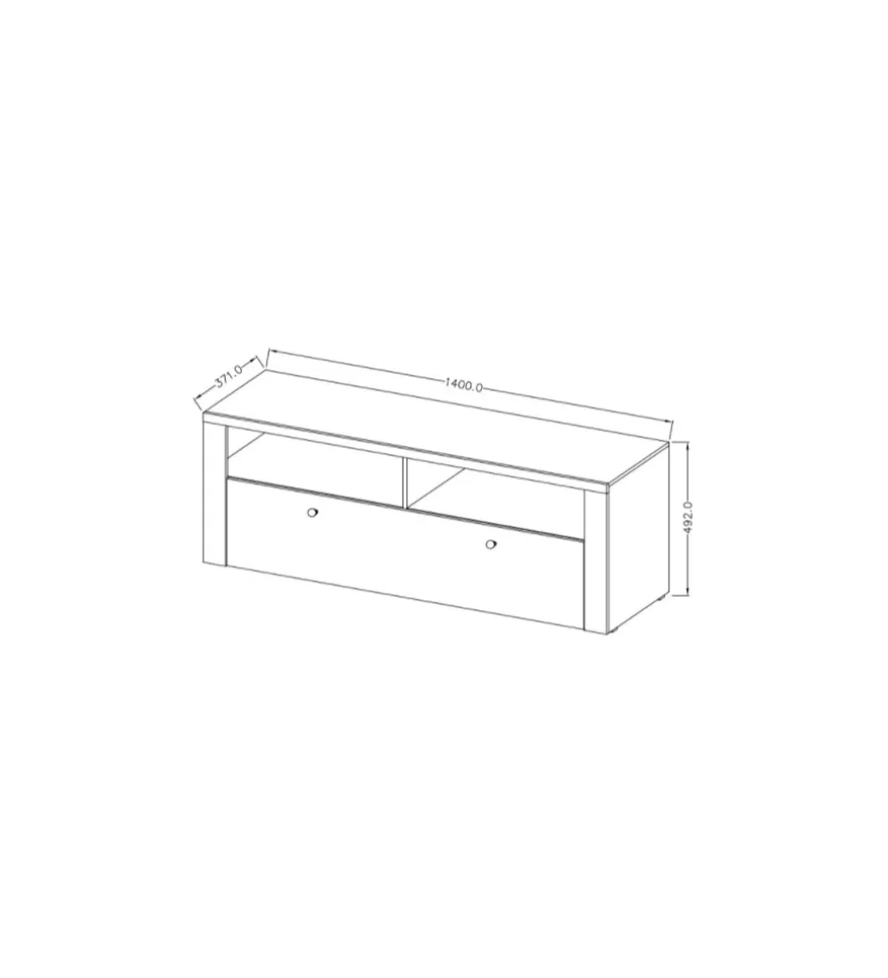 Stolik pod TV LARONA 140 cm o wybarwieniu Sonoma Trufel z kolorem Sibiu Larche