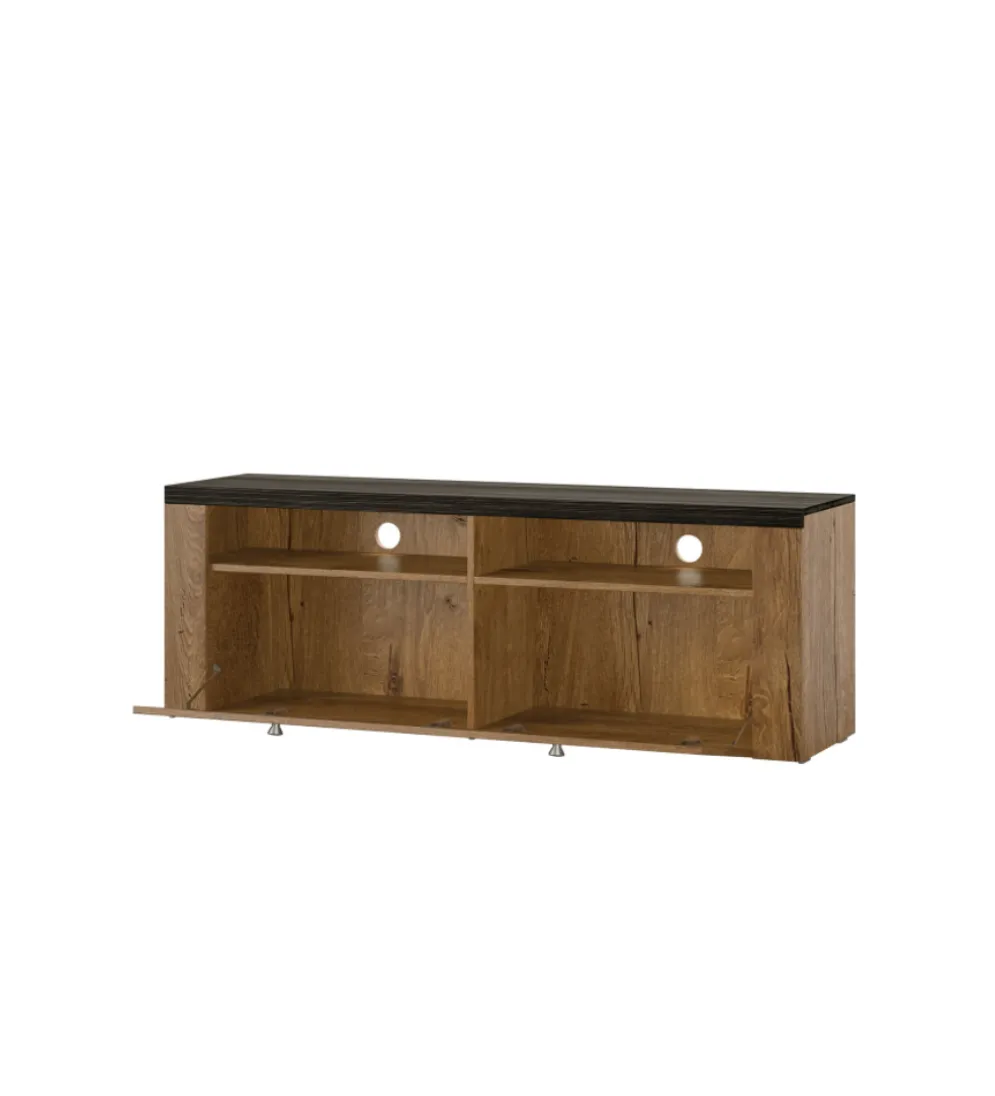 Stolik pod TV LARONA 140 Cm O Wybarwieniu Satin Nussbaum z kolorem Touchwood