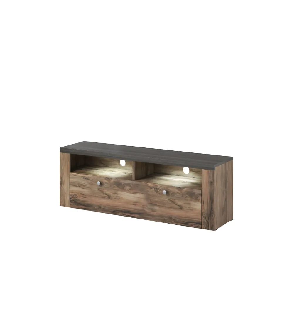 Stolik pod TV LARONA 140 Cm O Wybarwieniu Satin Nussbaum z kolorem Touchwood