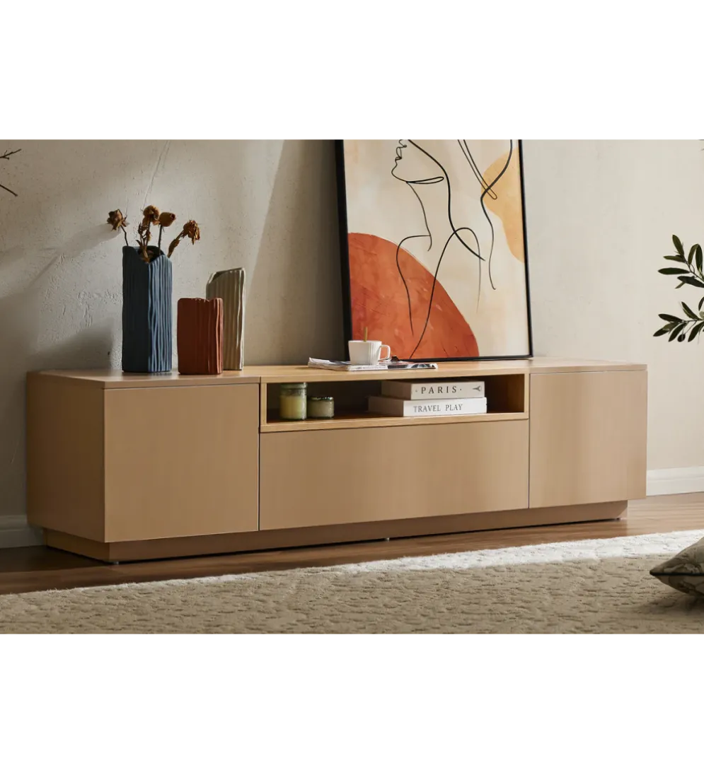 Stolik pod TV LOFT 160 cm beżowa naturalna