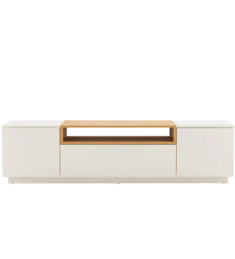 Stolik pod TV LOFT 160 cm biało naturalna