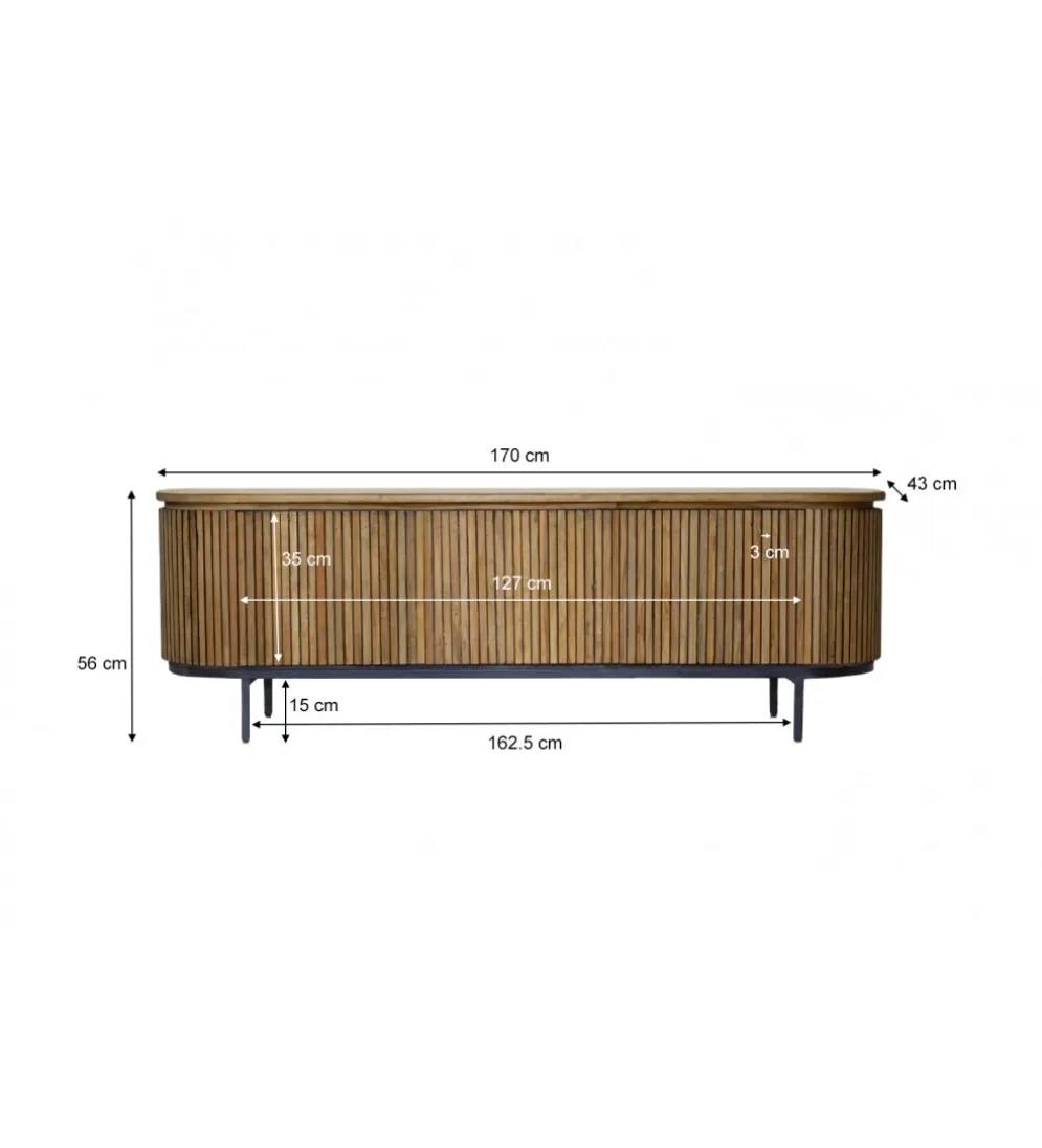 Stolik pod TV LUSAN 170 cm drewno teak