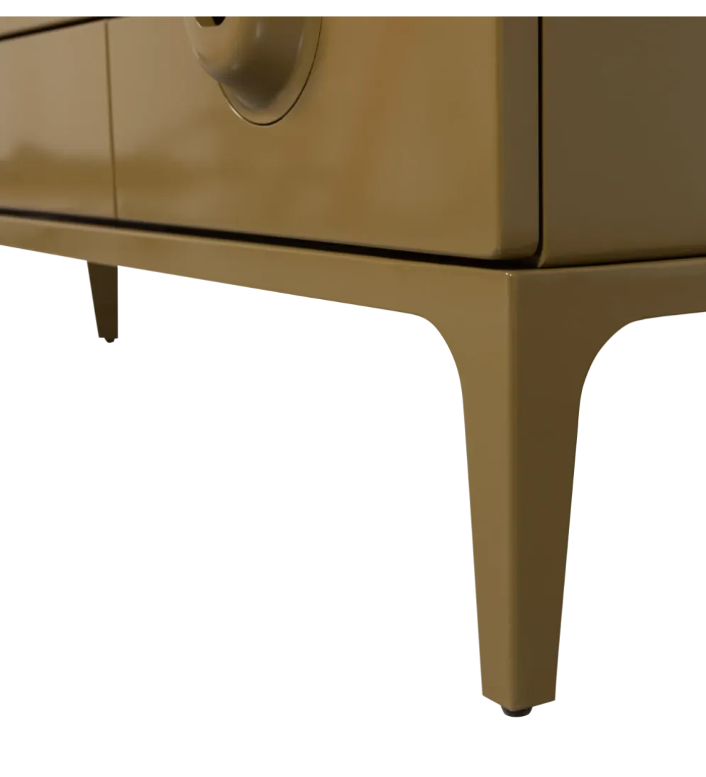 Stolik pod TV MERGE 160 cm drewno eukaliptusa miodowy odcień