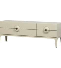 Stolik pod TV MERGE 160 cm drewno eukaliptusa szary