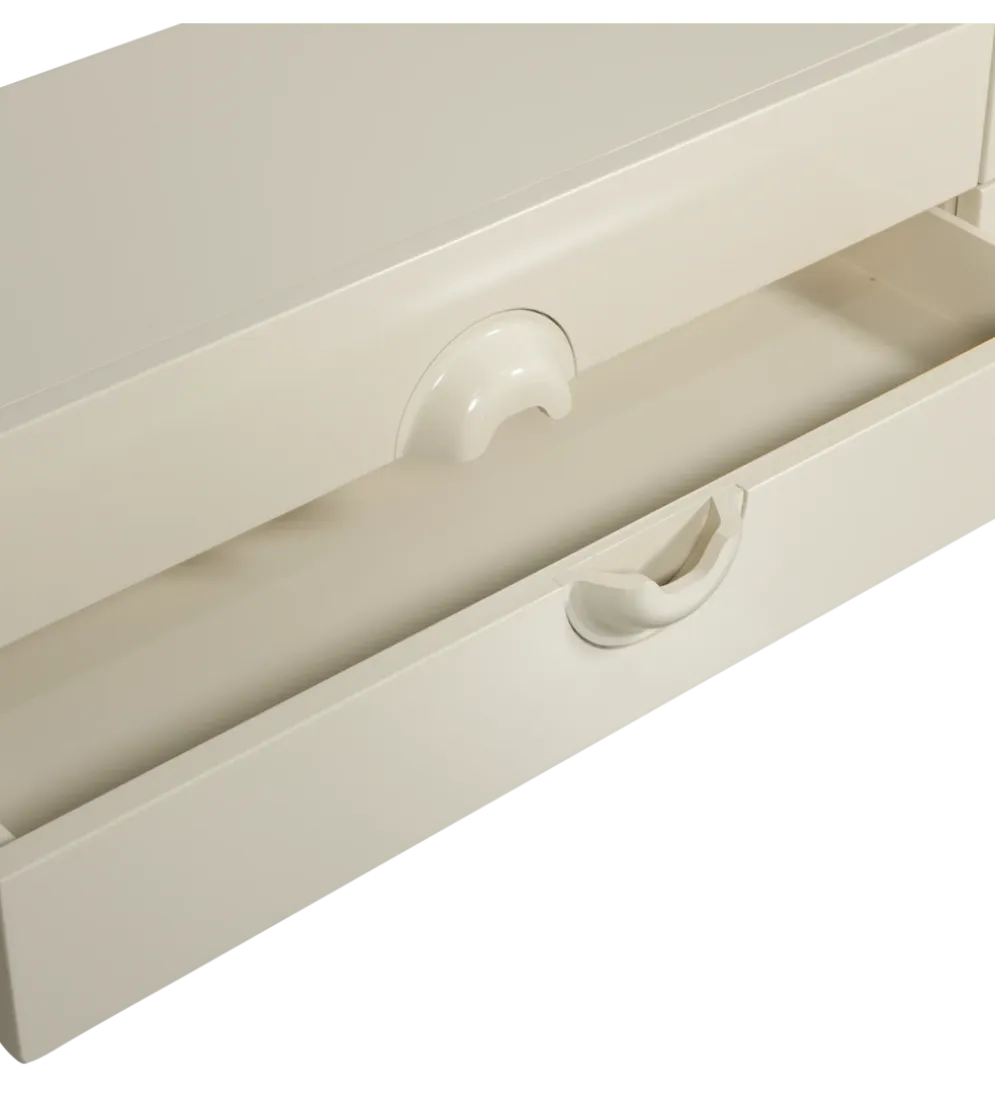 Stolik pod TV MERGE 160 cm drewno eukaliptusa szary