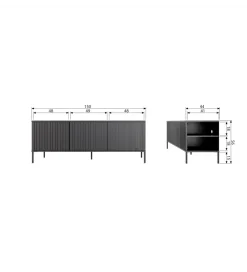 Stolik pod TV NEW GRAVURE 150 cm drewno sosny dust