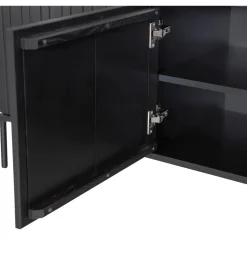 Stolik pod TV NEW GRAVURE 150 cm drewno sosny czarny