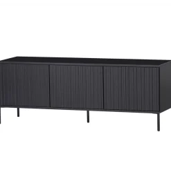 Stolik pod TV NEW GRAVURE 150 cm drewno sosny czarny