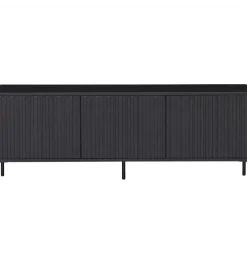 Stolik pod TV NEW GRAVURE 150 cm drewno sosny czarny
