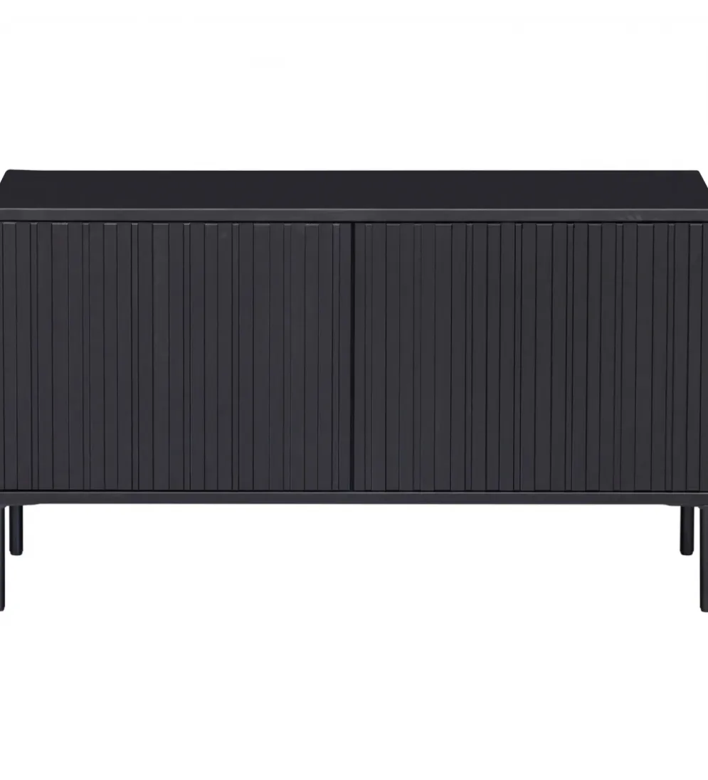 Stolik pod TV NEW GRAVURE 100 cm drewno sosny czarny