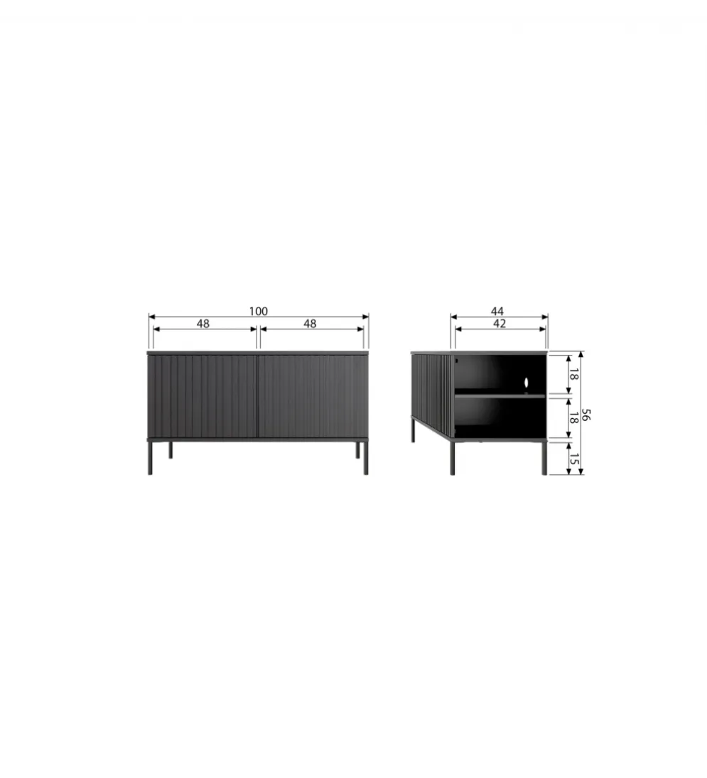 Stolik pod TV NEW GRAVURE 100 cm drewno jesion