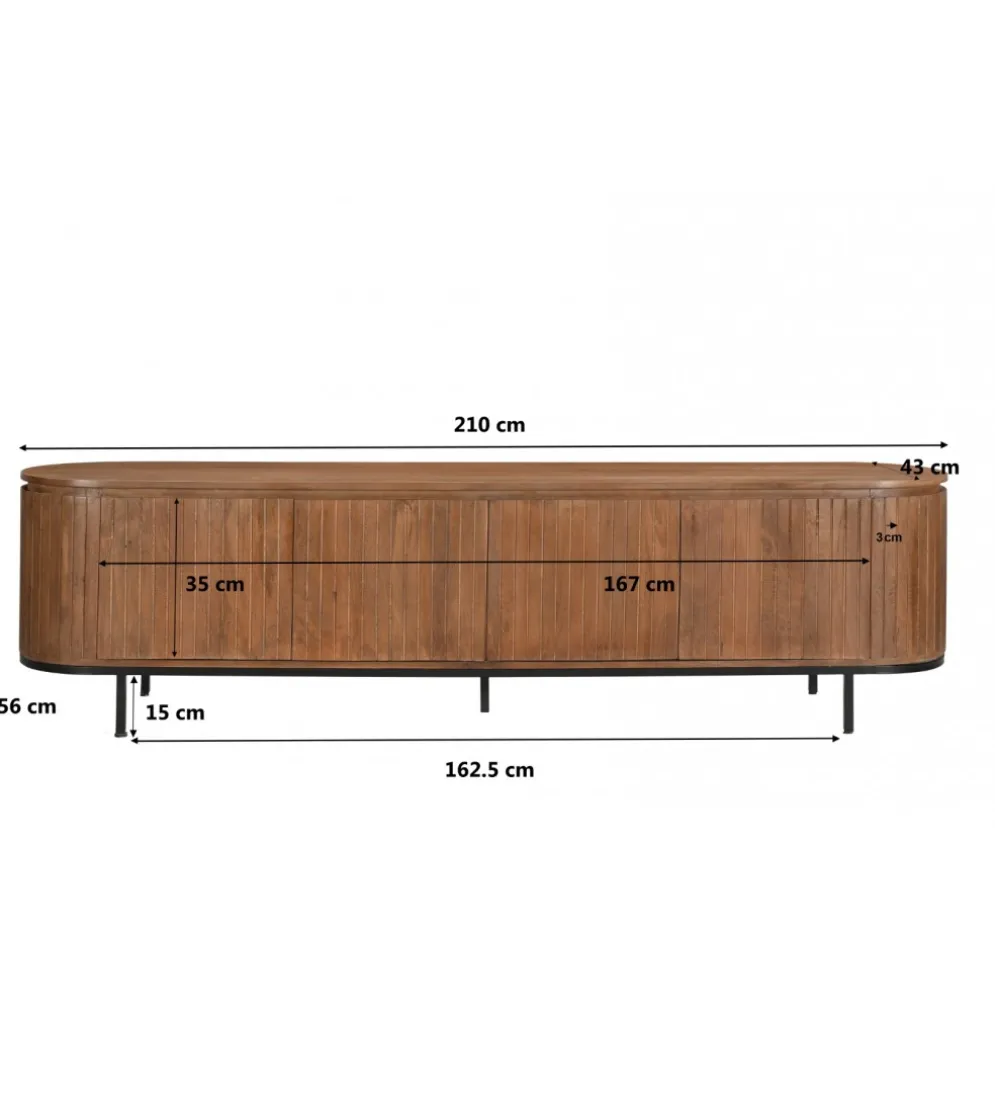 Stolik pod TV NOORK 170 cm drewno mango