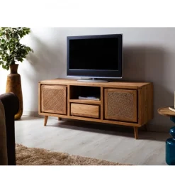 Stolik pod TV NORI 140 cm drewno akacja