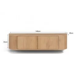 Stolik pod TV NOVERO ZWEVEND 140 cm naturalny