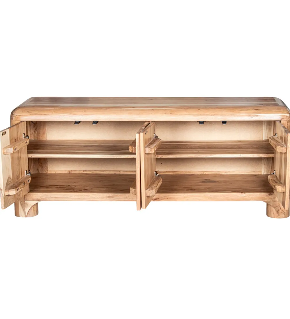 Stolik pod TV OHALDA 140 cm drewno akacja