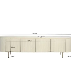 Stolik pod TV PATOU 210 cm jasnobeżowy drewno mango