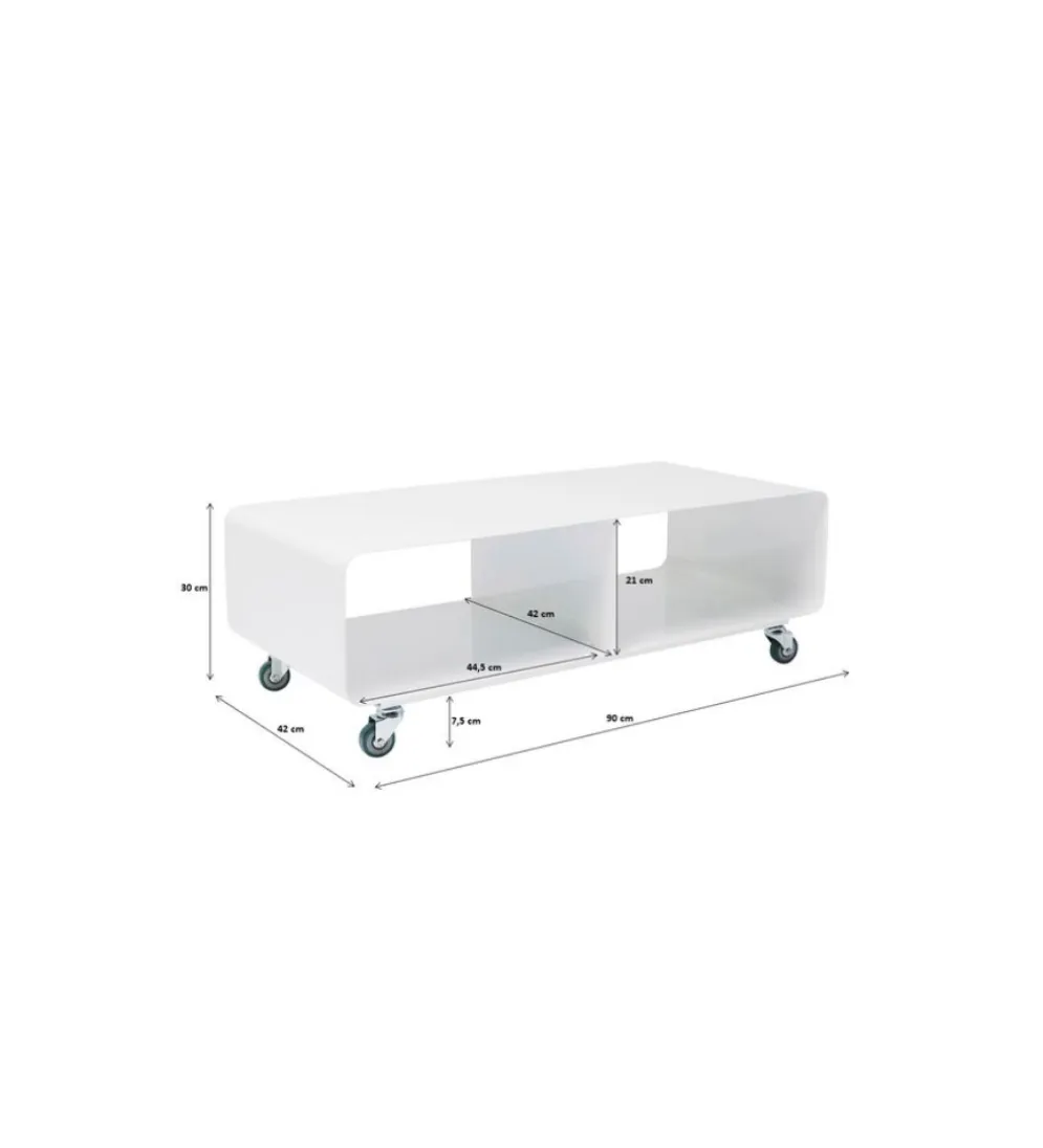 Stolik pod TV PORTABLE 90 cm biały