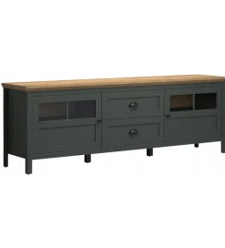 Stolik pod TV STANTON 184 cm w optyce dębu Evoke Ciemnozielony
