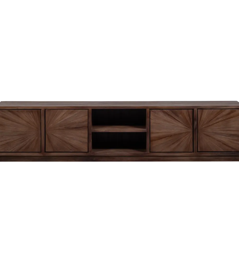 Stolik pod TV SUN 200 cm drewno teak brązowy