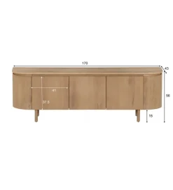 Stolik pod TV Tobago 170 cm naturalny