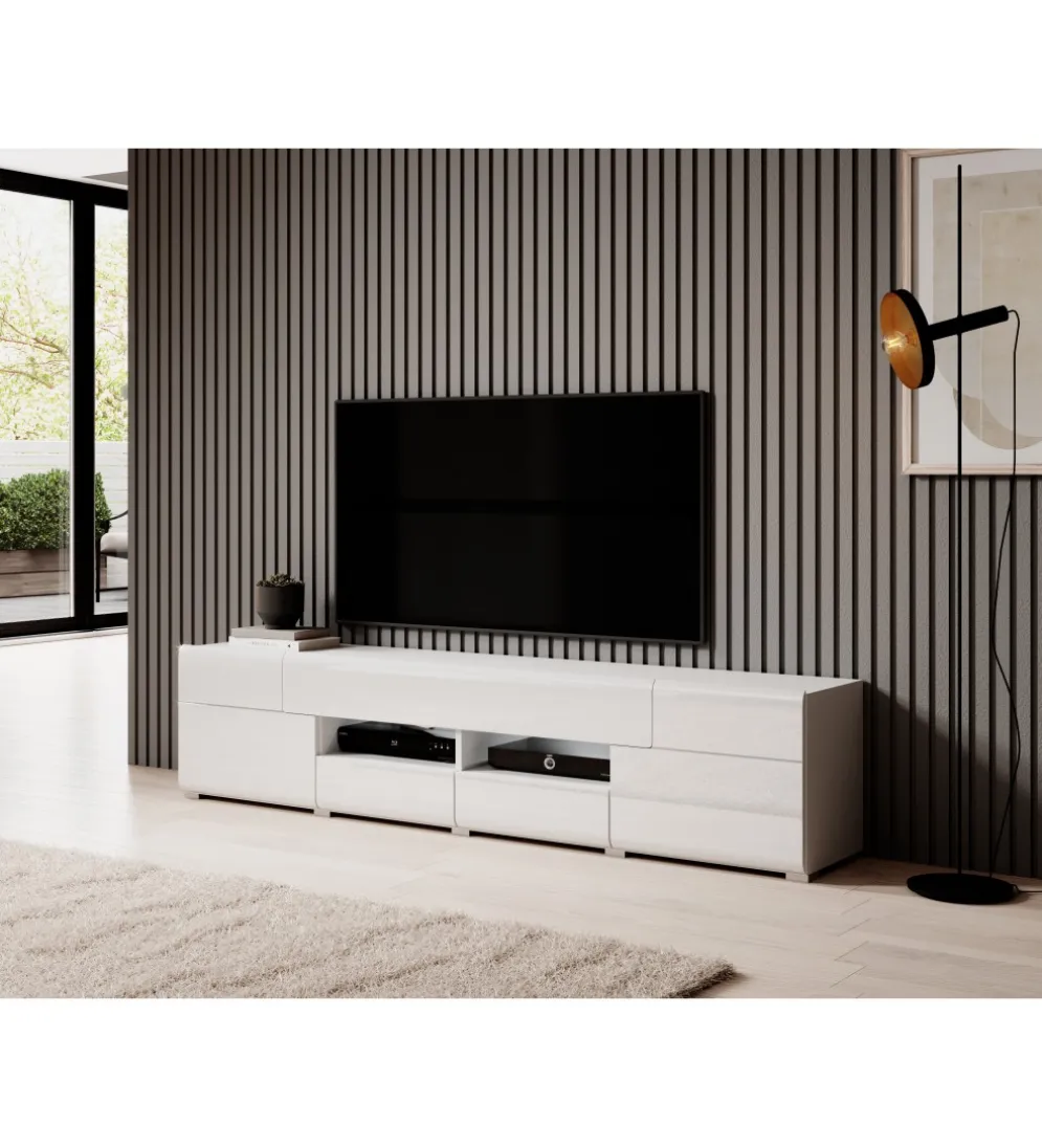 Stolik pod Tv TOLEDO 208 cm biały