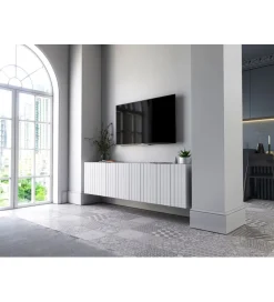 Stolik pod TV wiszący ELPIS 150 cm biały