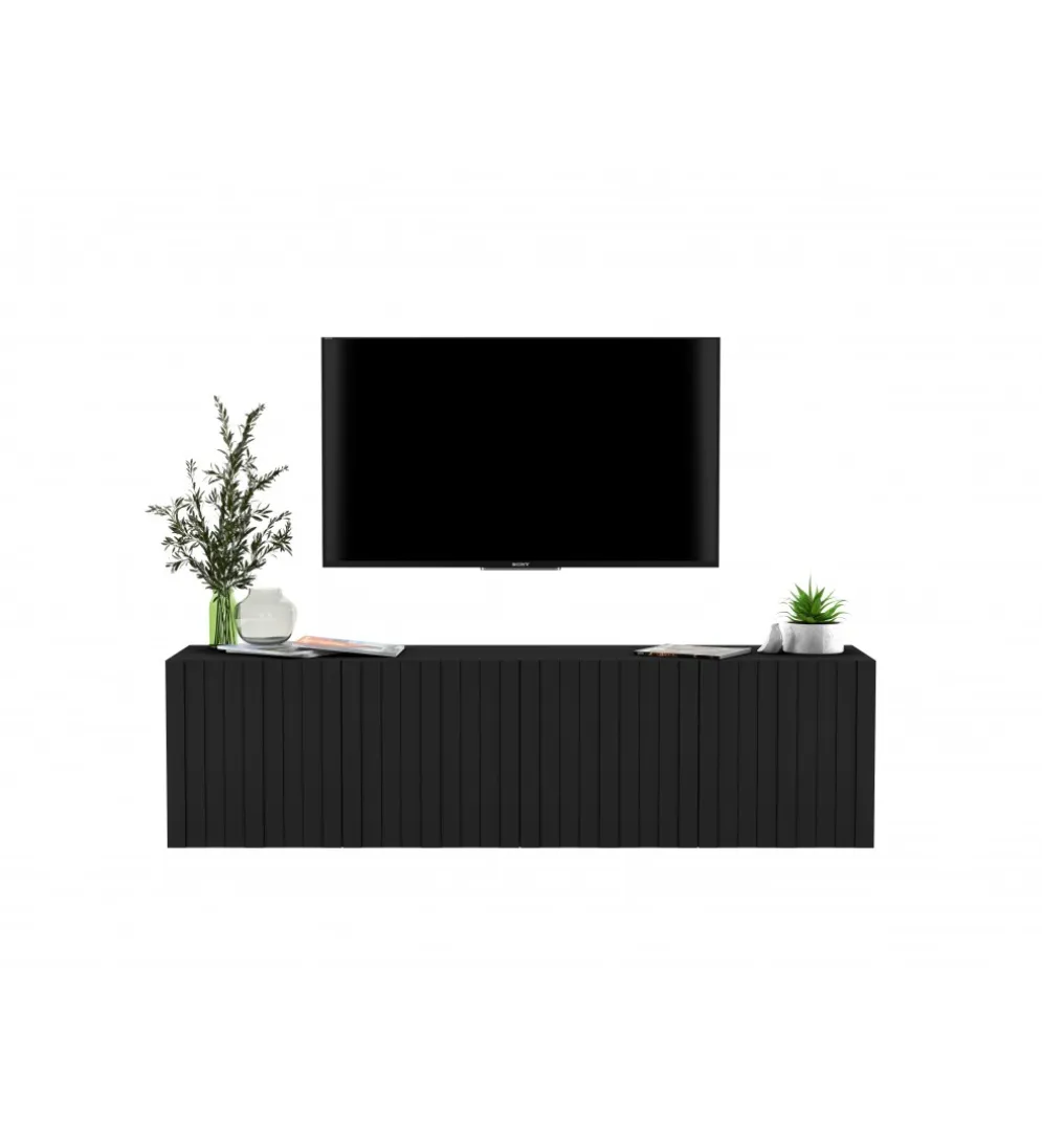 Stolik pod TV wiszący ELPIS 150 cm czarny