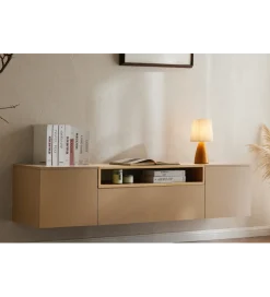 Stolik pod TV wiszący LOFT 160 cm beżowa naturalna