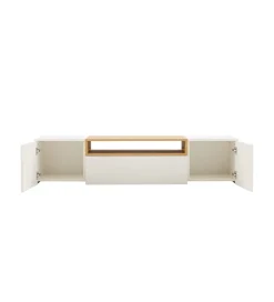 Stolik pod TV wiszący LOFT 160 cm biało naturalna